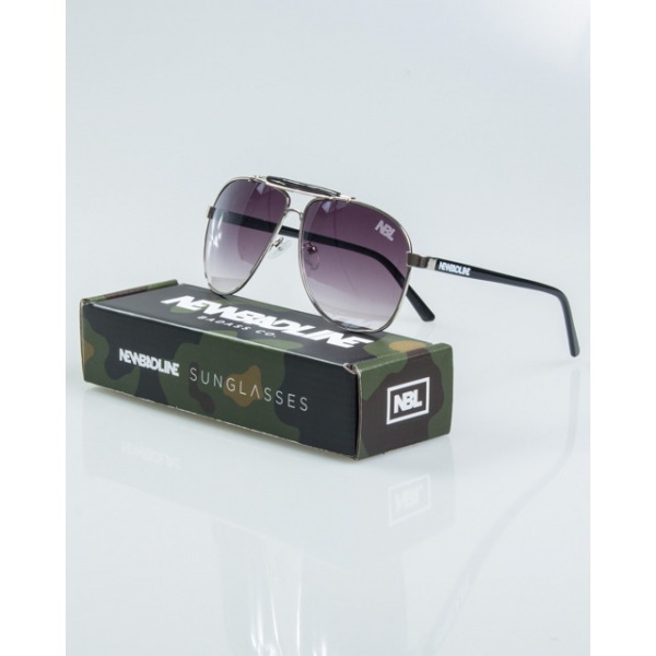 OKULARY NEW BAD LINE / NOISY SILVER-BLACK METAL FLASH HALF BLACK 1098